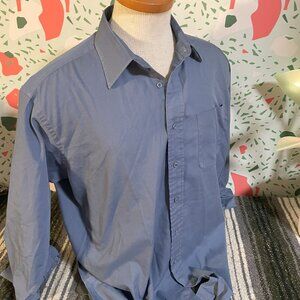 Sears Roebuck Single Needle Made in the USA Blue Dress Shirt - 16 1/2 34/35